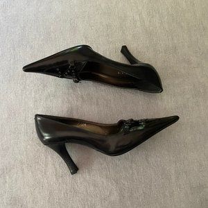 New Sesto Meucci Black Leather Heels - Size 7.5